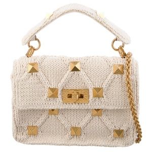 Valentino Knit Roman Stud Crossbody Bag